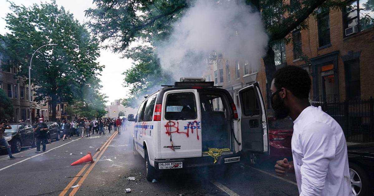 Cop Cars Set On Fire, NYPD Cruiser Drives Into Crowd In Brooklyn During ...