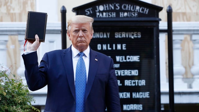 Donald Trump outside St. John's Church 
