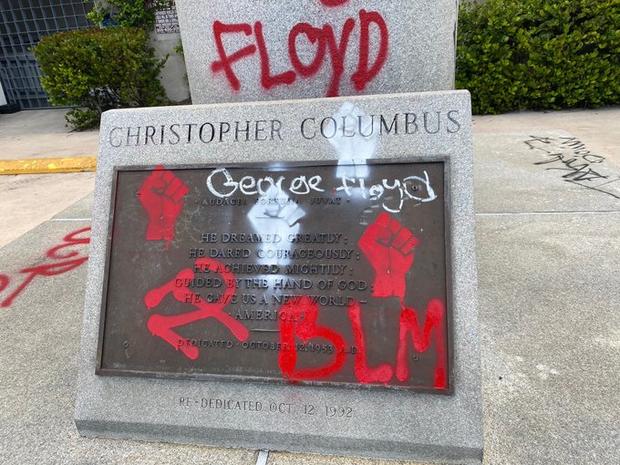 Christopher Columbus State Defaced 