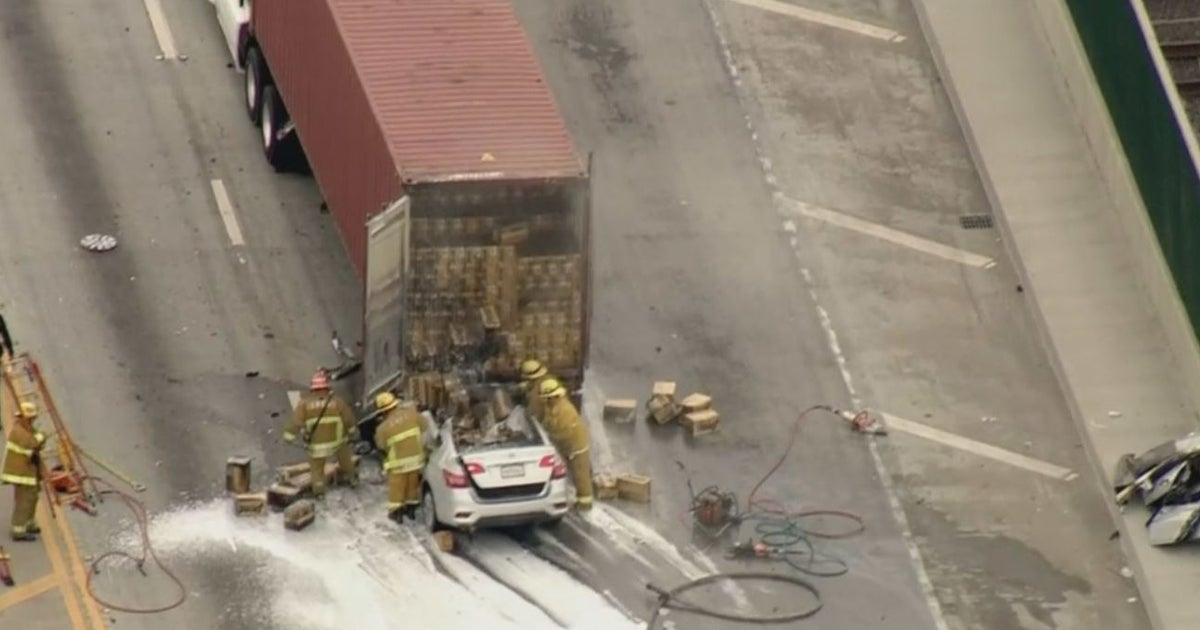 2 People Killed In Fiery Semi-Truck Wreck On PCH In Wilmington - CBS ...