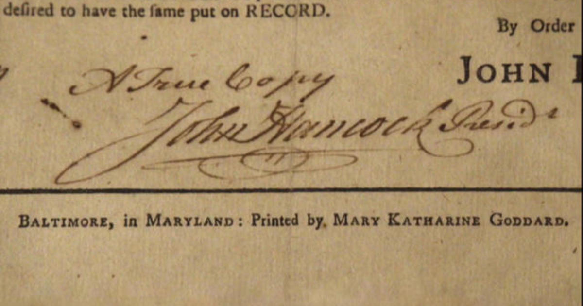 Meet Mary Katherine Goddard — the only woman who signed the Declaration  of Independence - CBS News