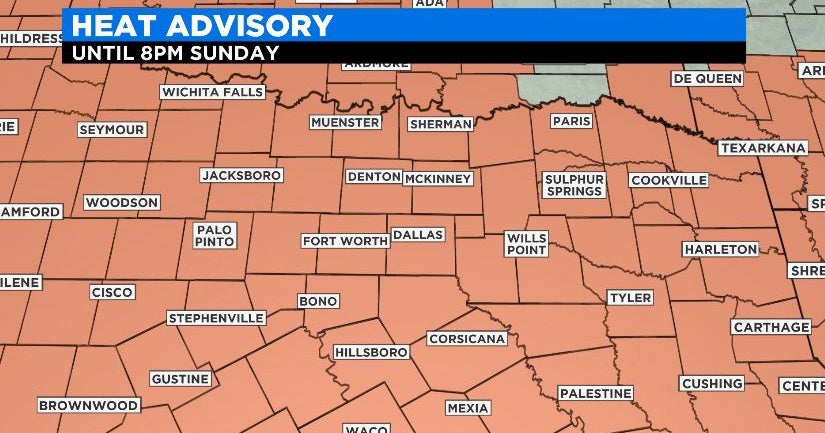DFW Weather: North Texas Under Heat Advisory Through Weekend - CBS Texas