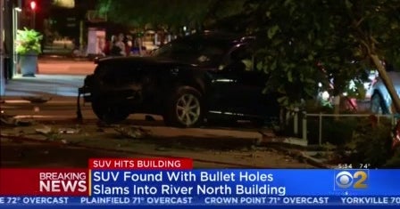 Car Involved In Shooting Slams Into Building In River North - CBS Chicago