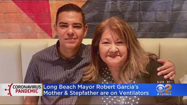 Long Beach Mayor Robert Garcia and mom 
