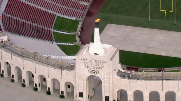 LA Memorial Coliseum Torch Lit To Honor 60th Anniversary Of Famous JFK Speech 