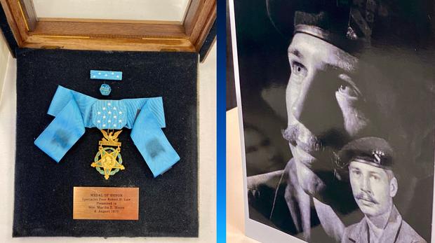 Robert Law's Medal of Honor and photo of Robert Law 