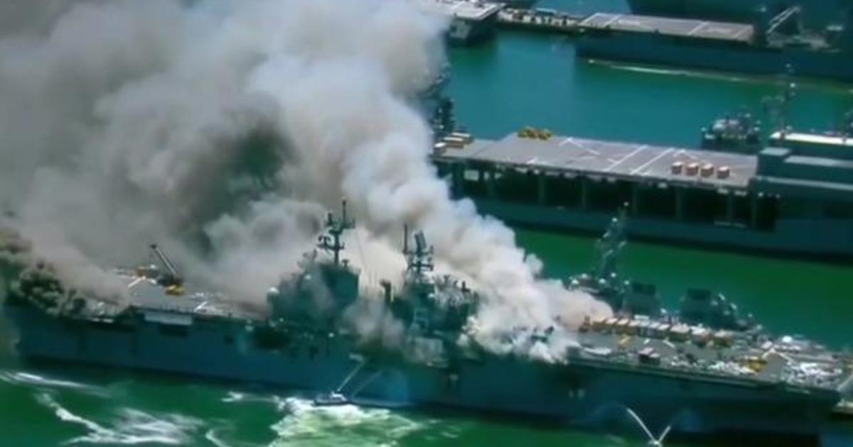 Navy launches investigation into fire aboard USS Bonhomme Richard - CBS ...