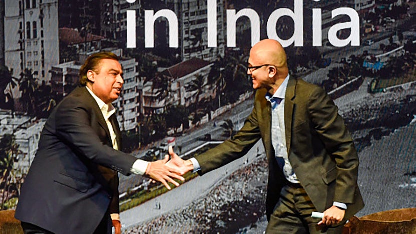 Mukesh Ambani, Satya Nadella 