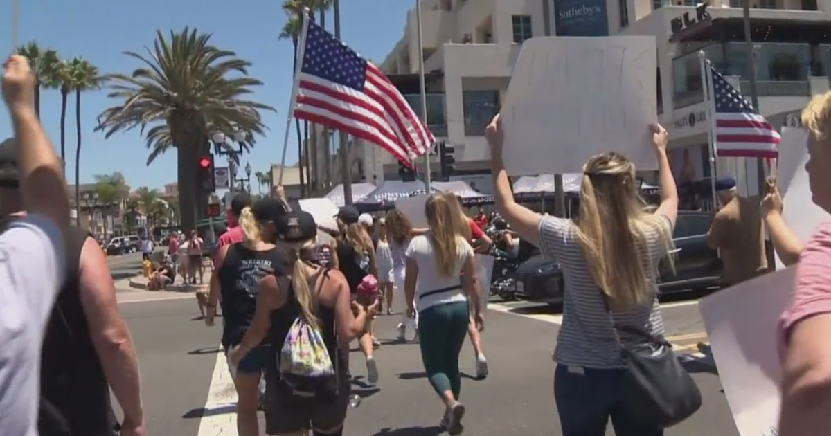 Protesters Gather In Huntington Beach For Different Causes - CBS Los ...