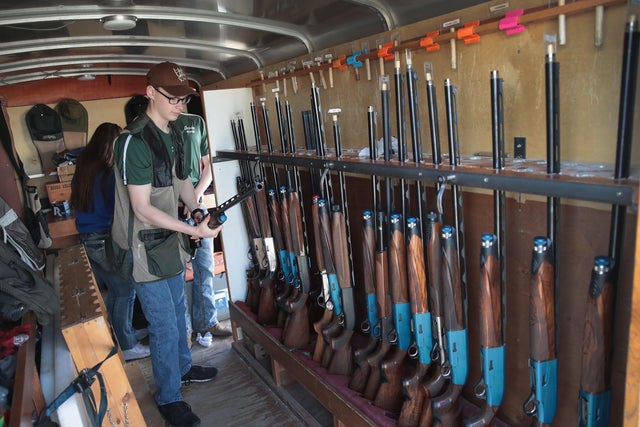 High School Students Compete In Competitive Trapshooting Match 