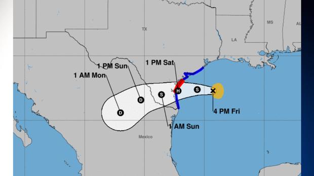 Tropical Storm Hannah path 