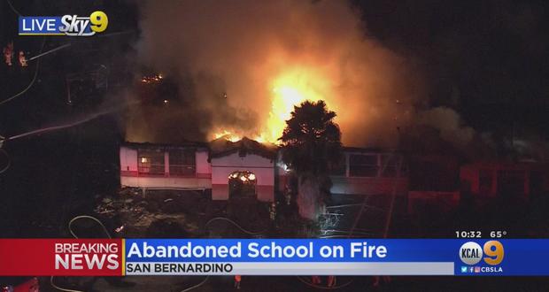 San Bernardino Abandoned School Fire 