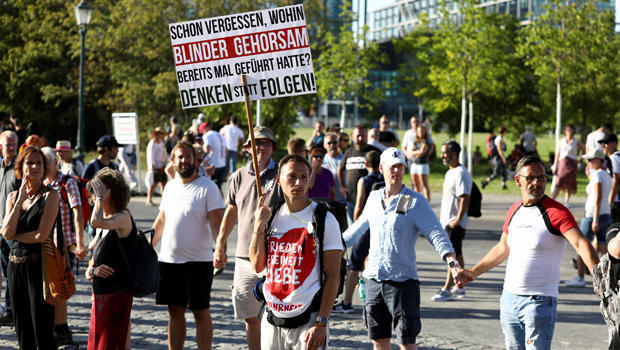Demonstration against the government's restrictions amid the coronavirus disease (COVID-19) outbreak, in Berlin 