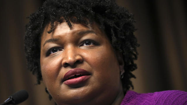 Former Georgia gubernatorial candidate Stacey Abrams speaks at the National Action Network's annual convention April 3, 2019, in New York City. 