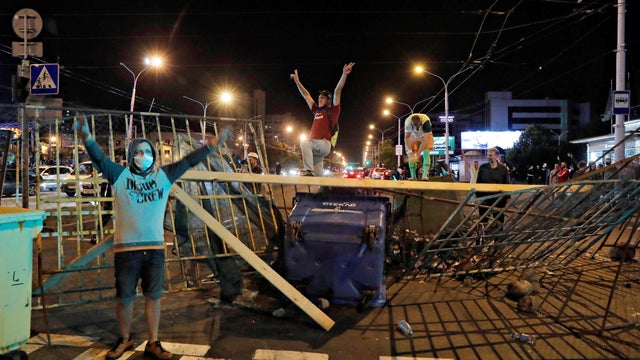 Belarusian opposition supporters protest against presidential election results in Minsk 