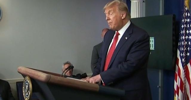 Trump ushered out of White House briefing after nearby shooting - CBS News