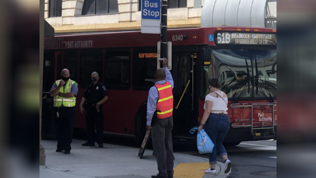 oakland bus pedestrian crash 