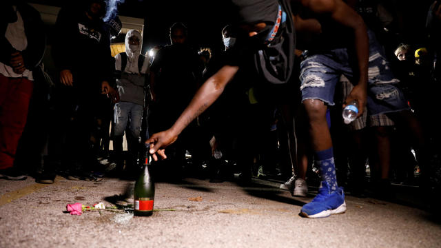 Protest following the police shooting of Jacob Blake, a Black man, in Kenosha 