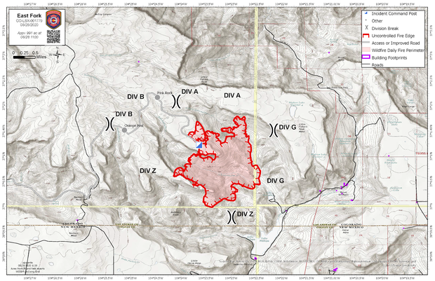 east fork fire map 