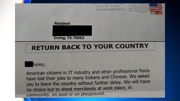 Return Back To Your Country letter 