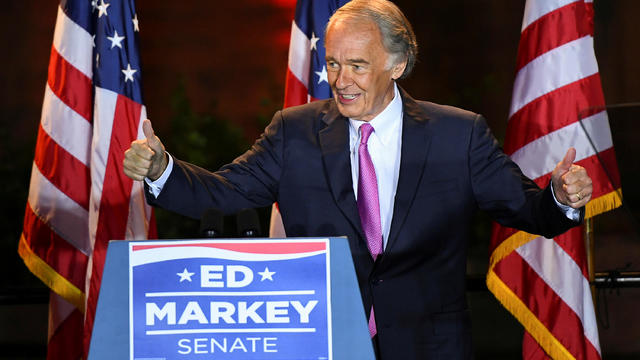 Senator Ed Markey holds a primary election rally in Malden 