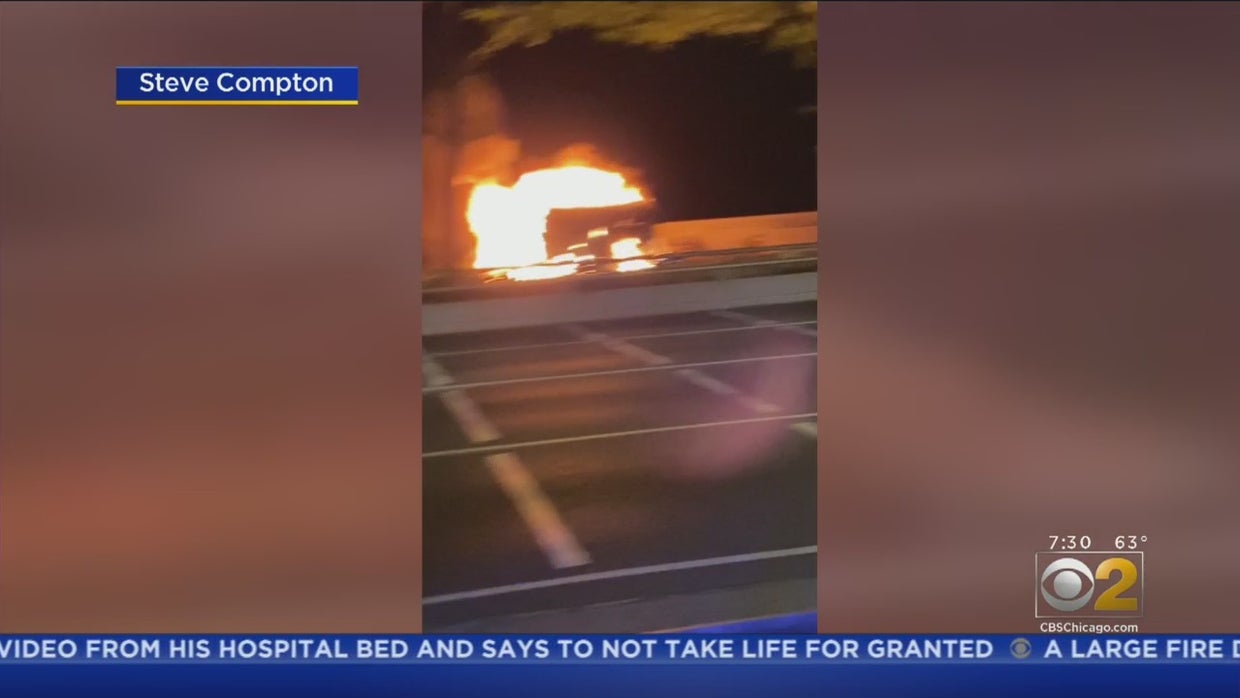Two Dead After Car Crashes On Lake Shore Drive, Erupts In Flames - CBS ...