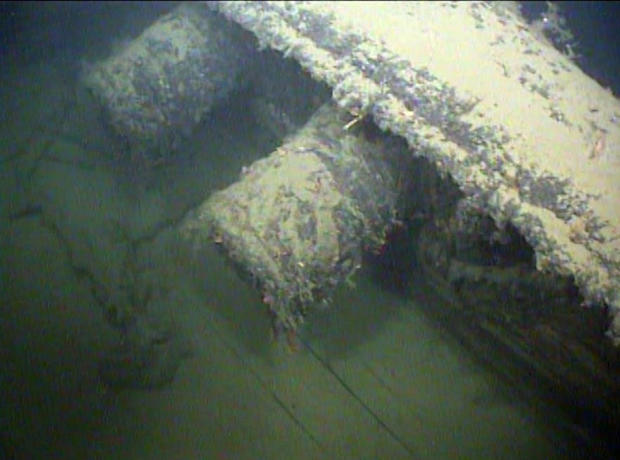 An element of sunken German WWII warship cruiser "Karlsruhe" that had been observed 13 nautical miles from Kristiansand 
