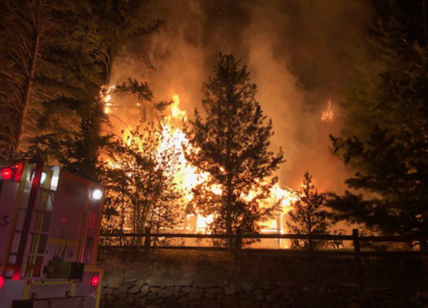 Upper Bear Creek Duplex Fire 1 (Evergreen Fire Rescue tweet) 