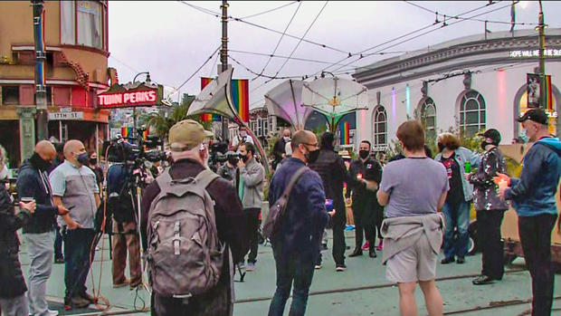 Dusk Vigil for Ruth Bader Ginsburg at Harvey Milk Plaza in San Francisco Castro District 