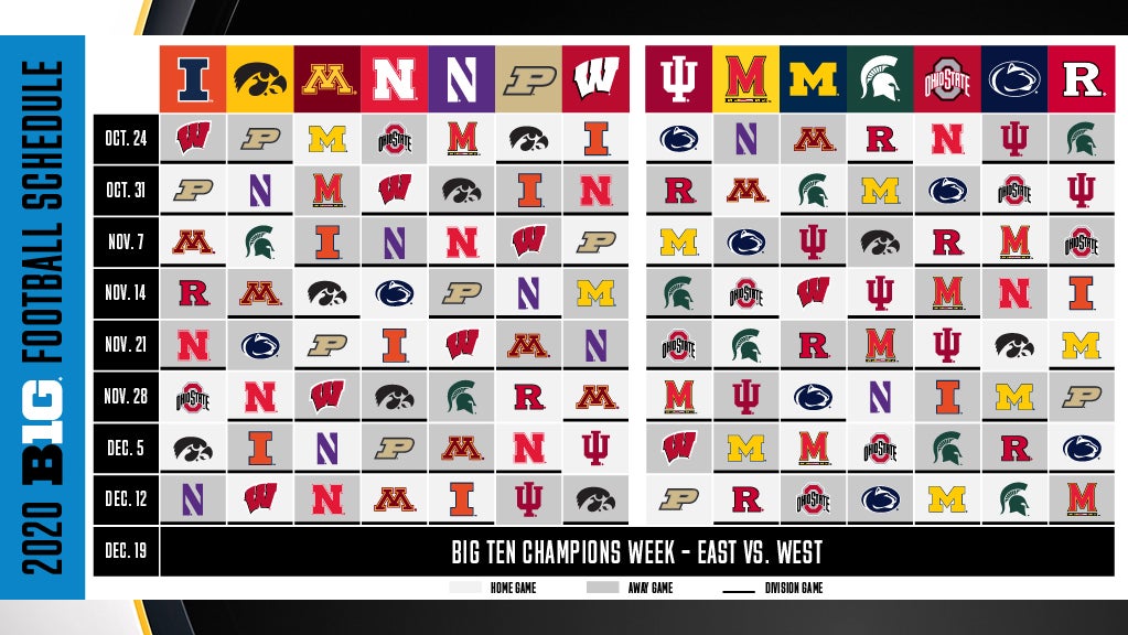 Big Ten Conference Releases Schedule For 2020 Football Season - CBS ...