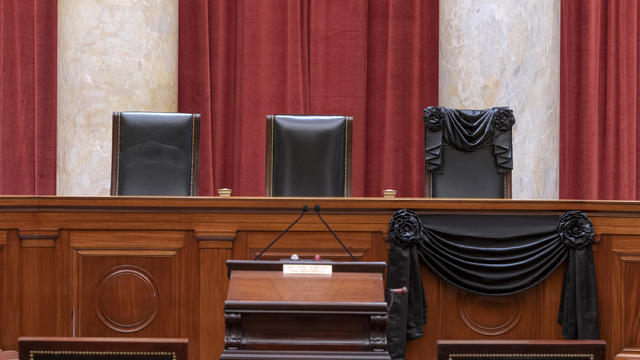 Ruth Bader Ginsburg's Supreme Court Seat Draped In Black Cloth 