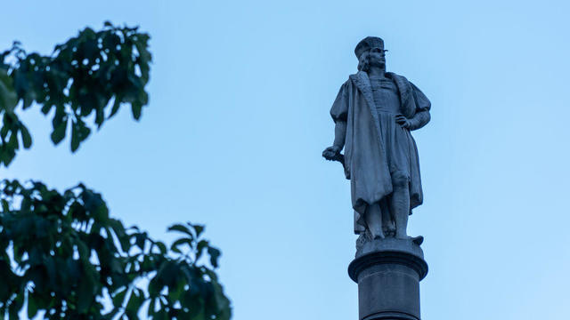 A view of the Christopher Columbus statue at Columbus Circle 