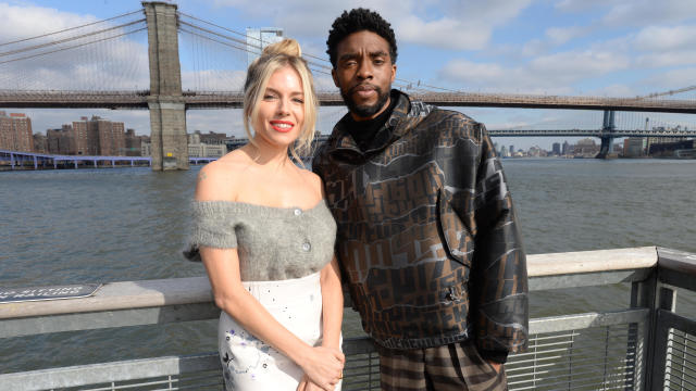 Chadwick Boseman And The Cast of "21 Bridges" In NYC 