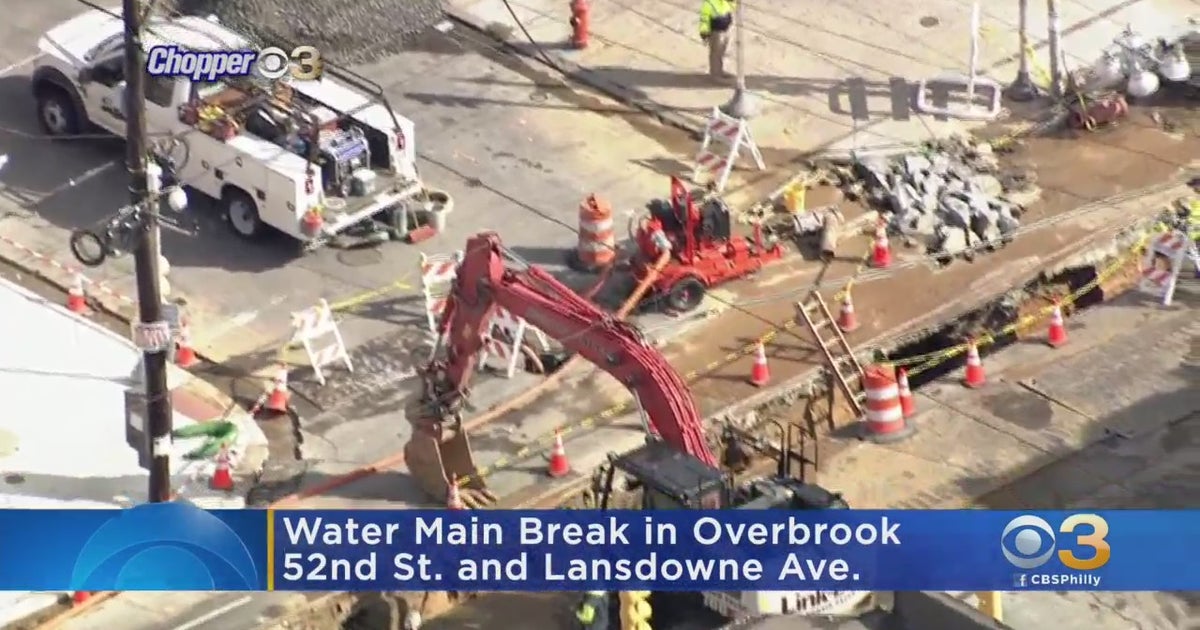 Crews Working To Repair Large Water Main Break In Overbrook CBS