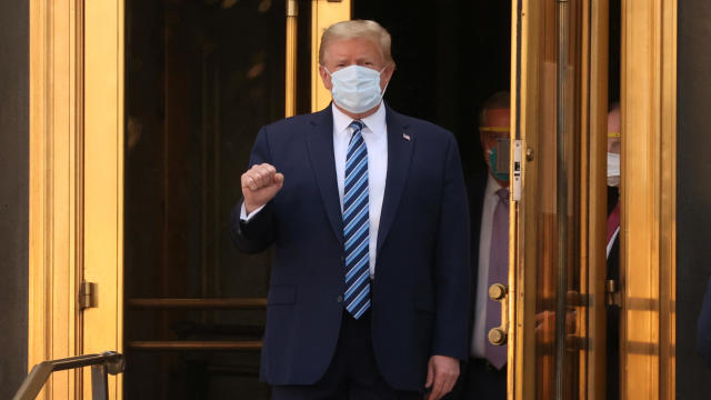 U.S. President Donald Trump departs Walter Reed National Military Medical Center in Bethesda, Maryland 