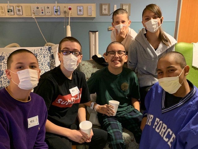 Vincent and friends at hospital