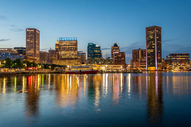 A look at the skyline , Baltimore, Maryland, USA 