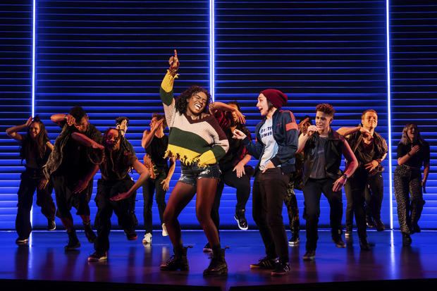 Celia Rose Gooding, center left, is seen with the company of "Jagged Little Pill" during a performance in this image released by Vivacity Media Group. 