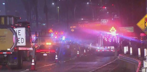 Construction Worker Killed In Hit-And-Run On 110 Freeway In Downtown L.A. 