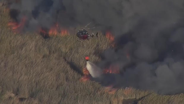 Suisun City brush fire that closed State Route 12 