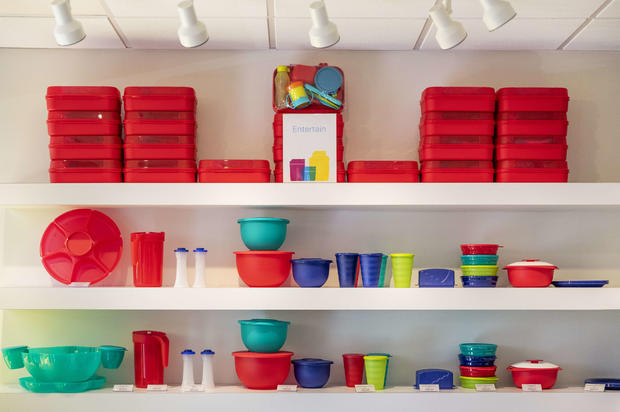 Tupperware storage products on display at the corporate 