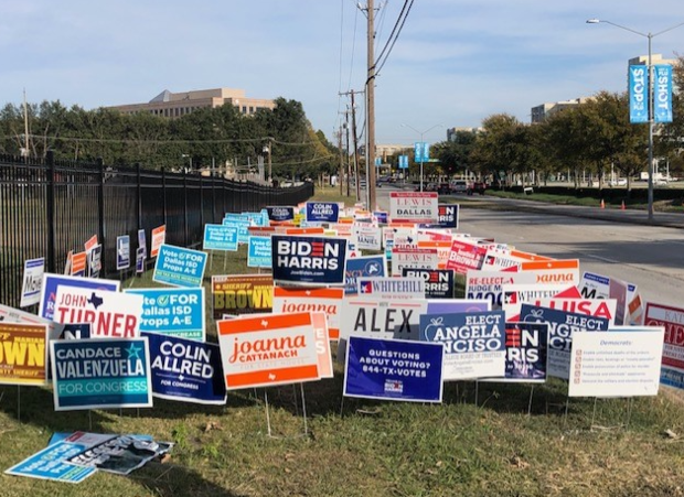 Campaign signs in Collin County 