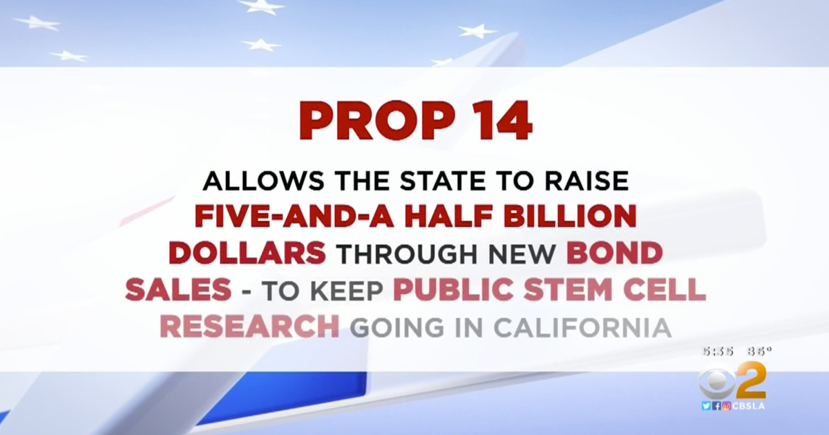 Proposition 14 To Increase Funding For Stem Cell Research Narrowly ...