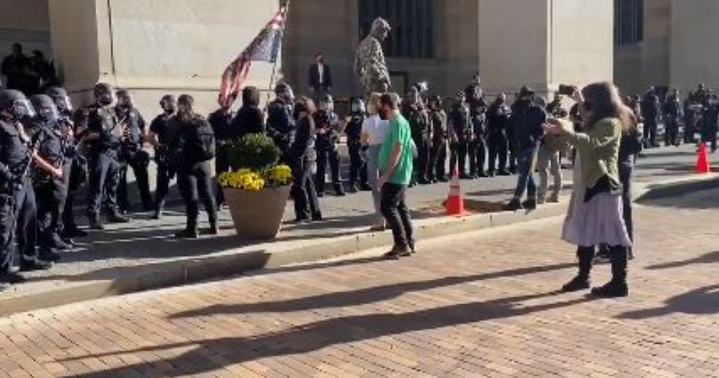 Police In Riot Gear Arrive At 'Stop The Steal' Rally Downtown Where ...
