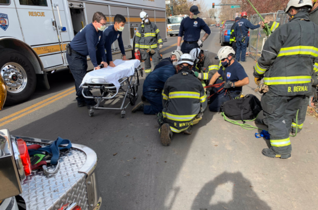 Downing Trench Rescue 5 (Denver Fire tweet) 