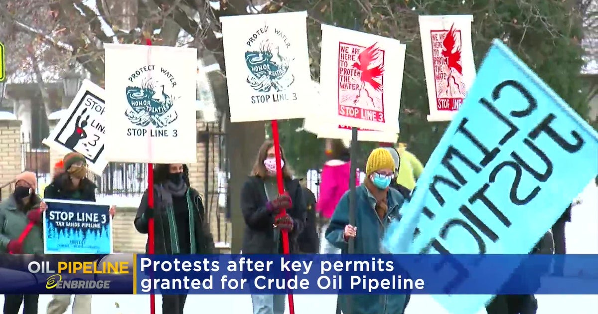 Protesters Gather At Governor's Residence Over Line 3 Pipeline - CBS ...