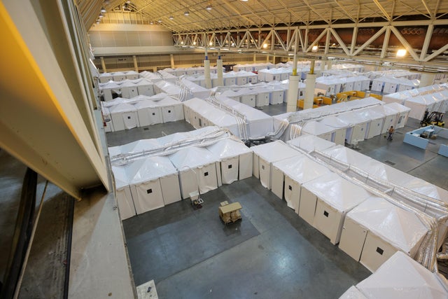 Medical Monitoring Station For Coronavirus Patients Set Up At Morial Convention Center