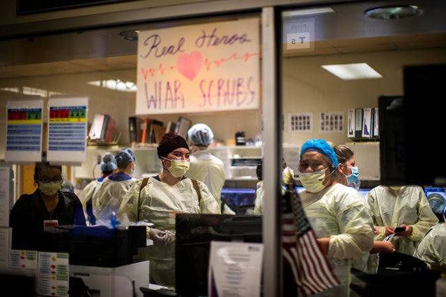 First responders in the ER and the ICU at RUHS dealing with COVID-19 victims and trauma victims in Moreno Valley, CA