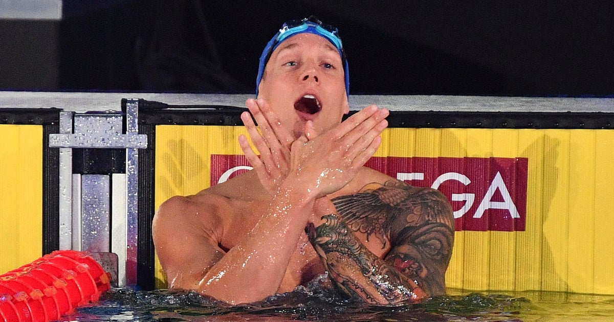 U.S. swimmer Caeleb Dressel breaks two world records in 40 minutes ...
