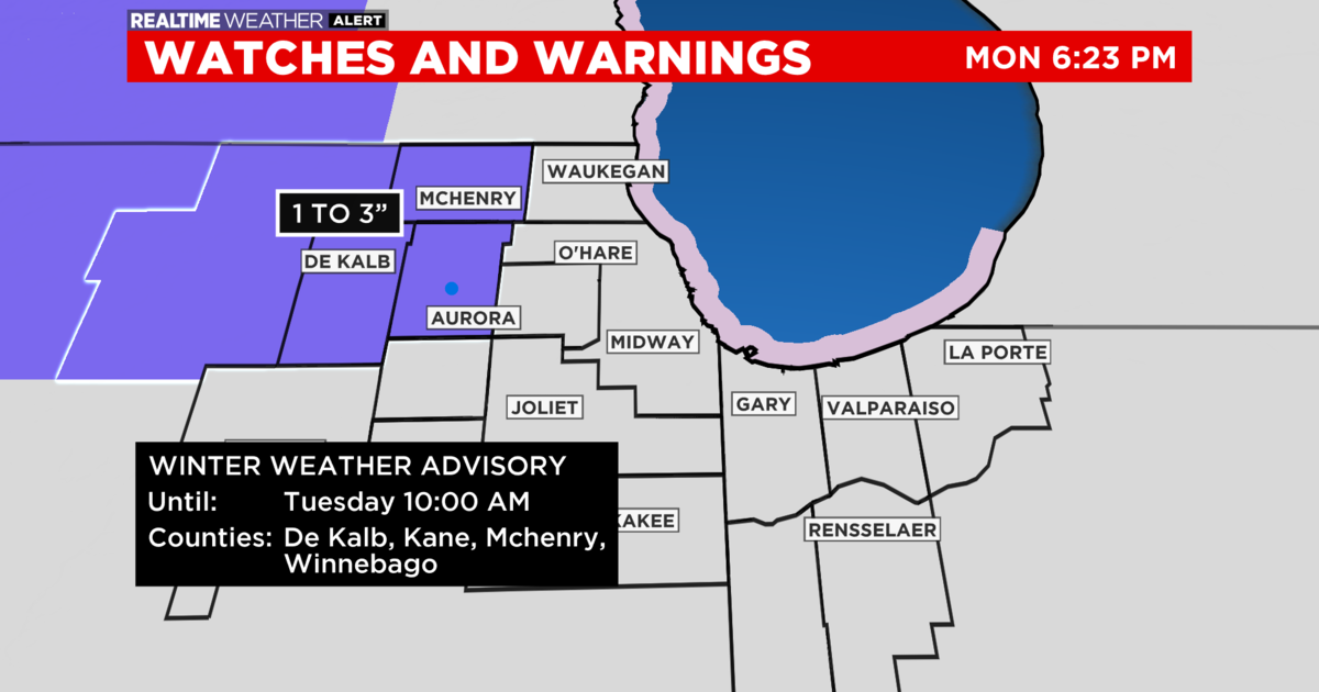 Chicago Weather Winter Weather Advisory Tuesday For Dekalb Kane And Mchenry Cbs Chicago 5715